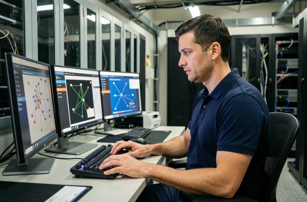 Technicien informatique gérant une infrastructure réseau pour ENOVA Infogérance à Calais