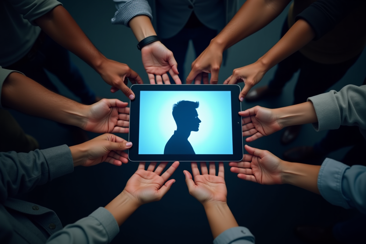 Mains de plusieurs personnes autour d